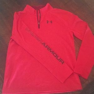 Youth XLG Under Armour 1/4 zip coldgear Red